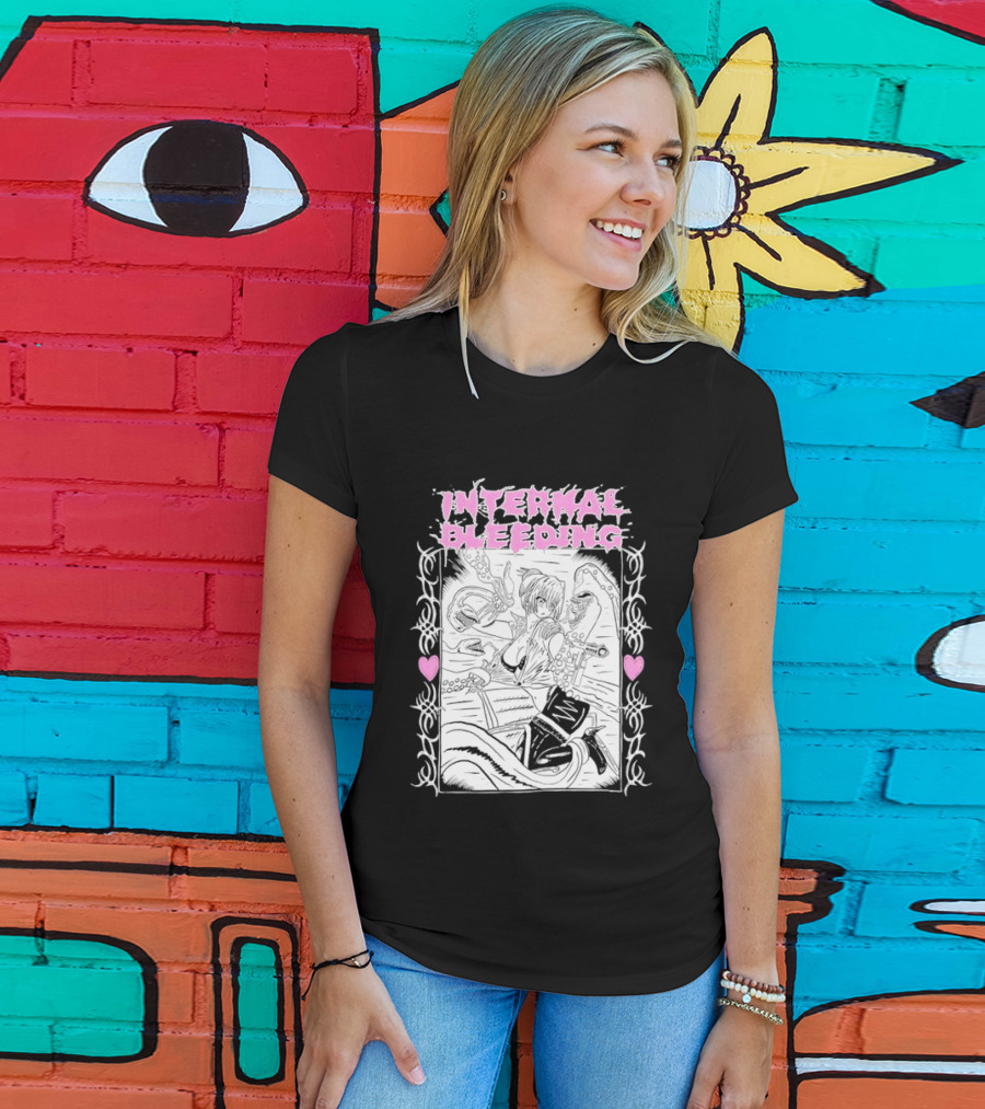Internal Bleeding Anime Pastel Aesthetic Manga Style Hearts T-Shirt