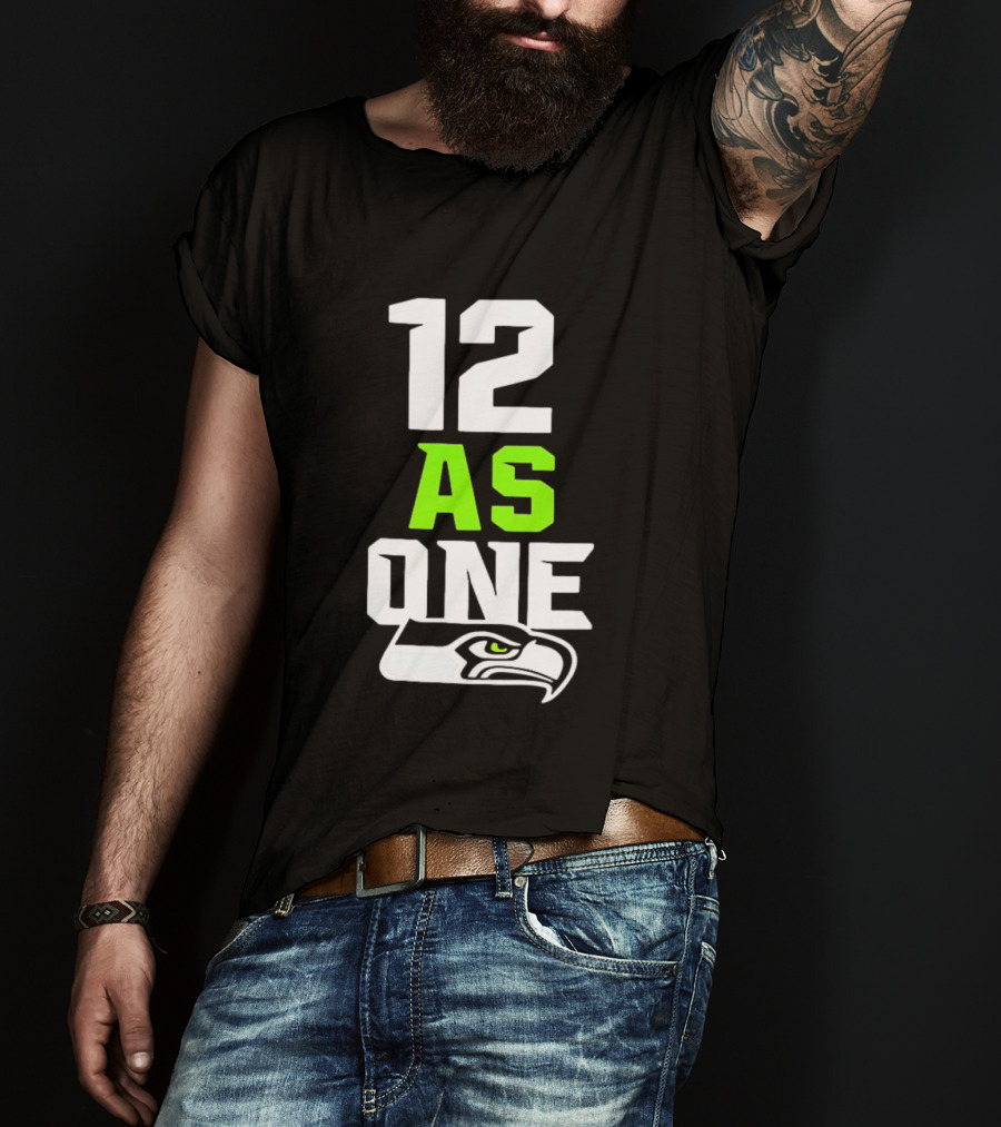 Seattle Seahawks 12 As One Fan Slogan With Team T-Shirt