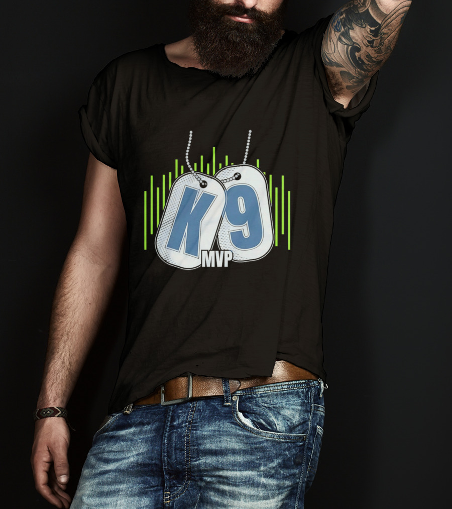 Seattle Seahawks K9 MVP Navy Dog Tags T-Shirt