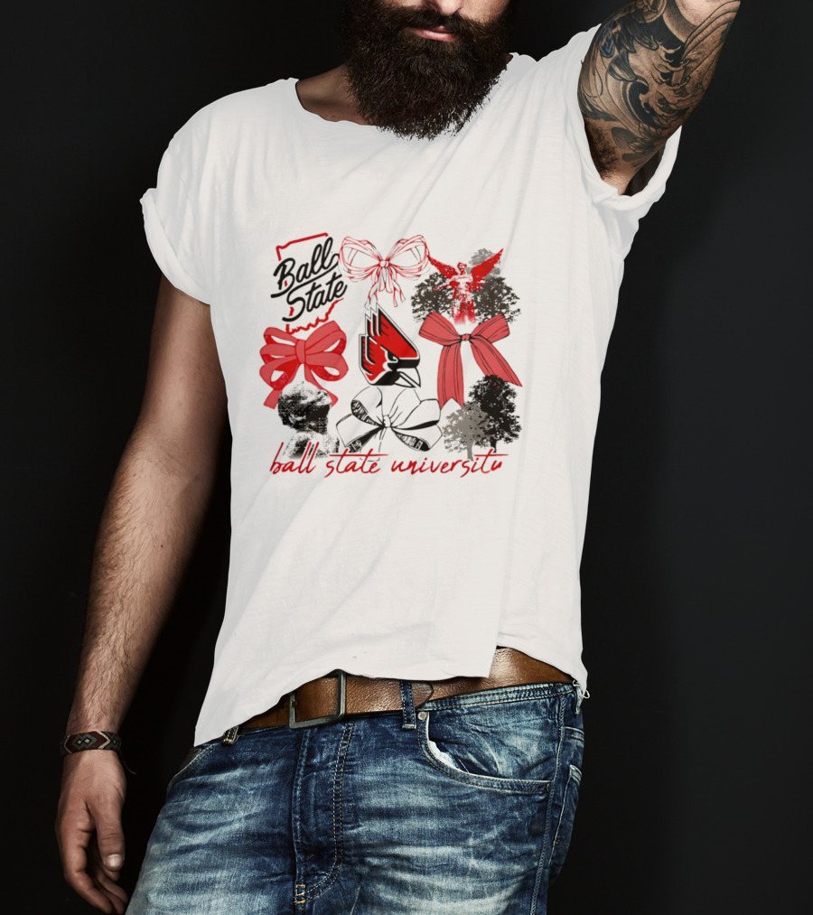 Ball State University Cardinals Bow T-Shirt