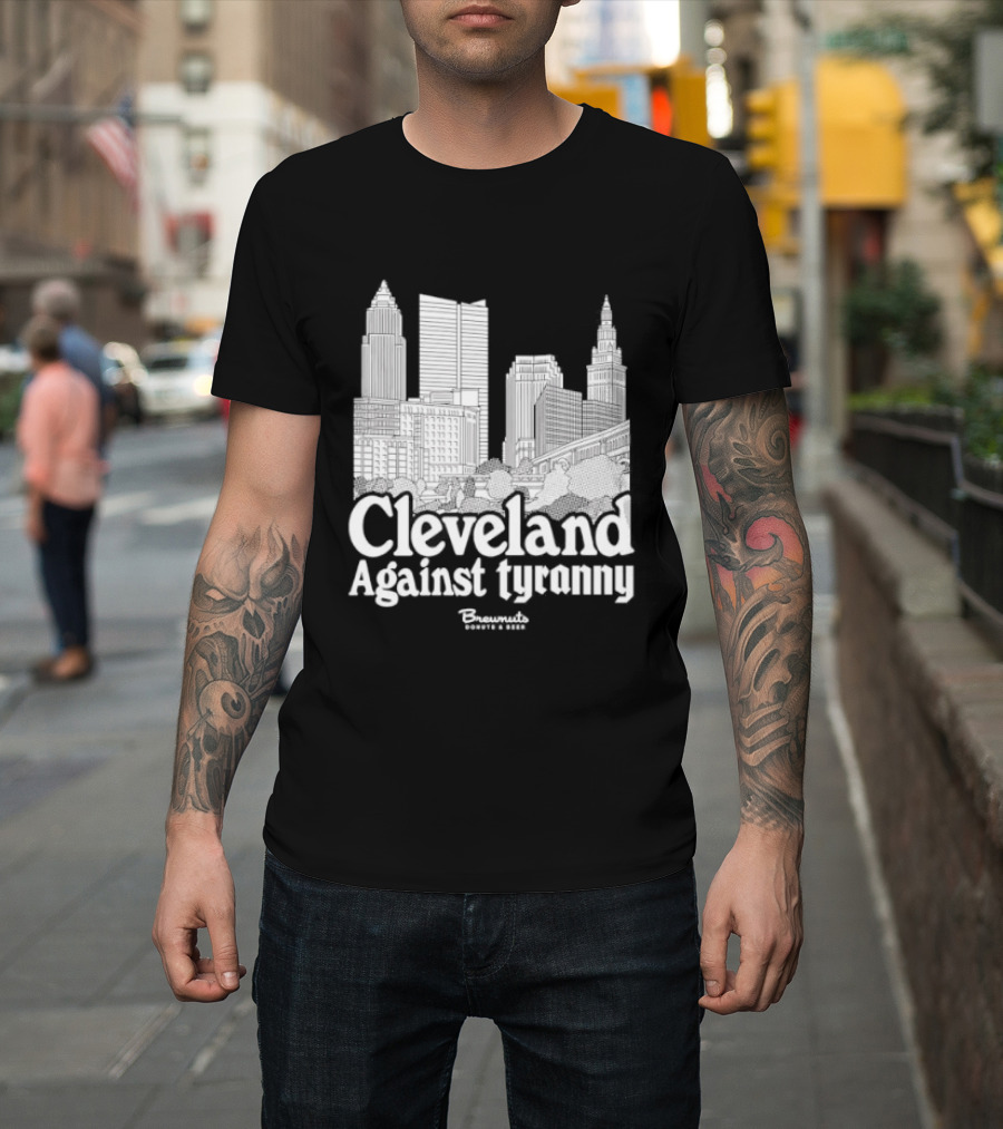 Cleveland Against Tyranny City Skyline Tower City Terminal Towers T-Shirt