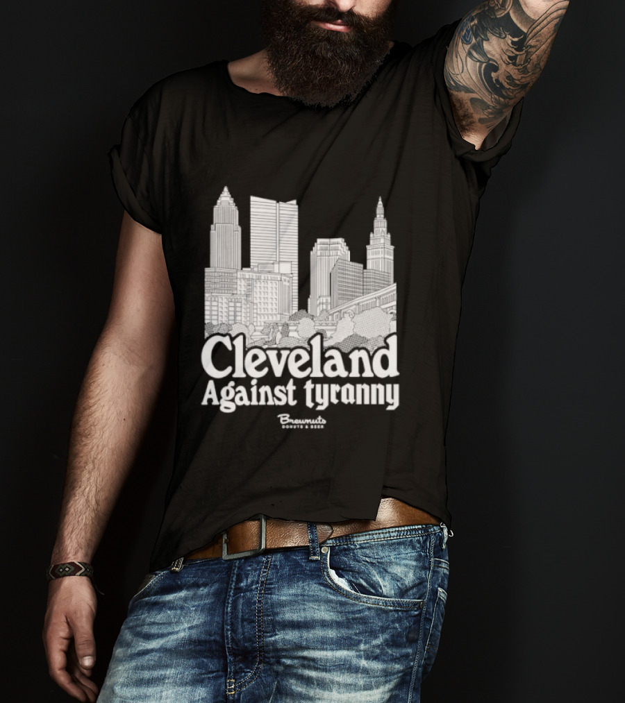 Cleveland Against Tyranny City Skyline Tower City Terminal Towers T-Shirt