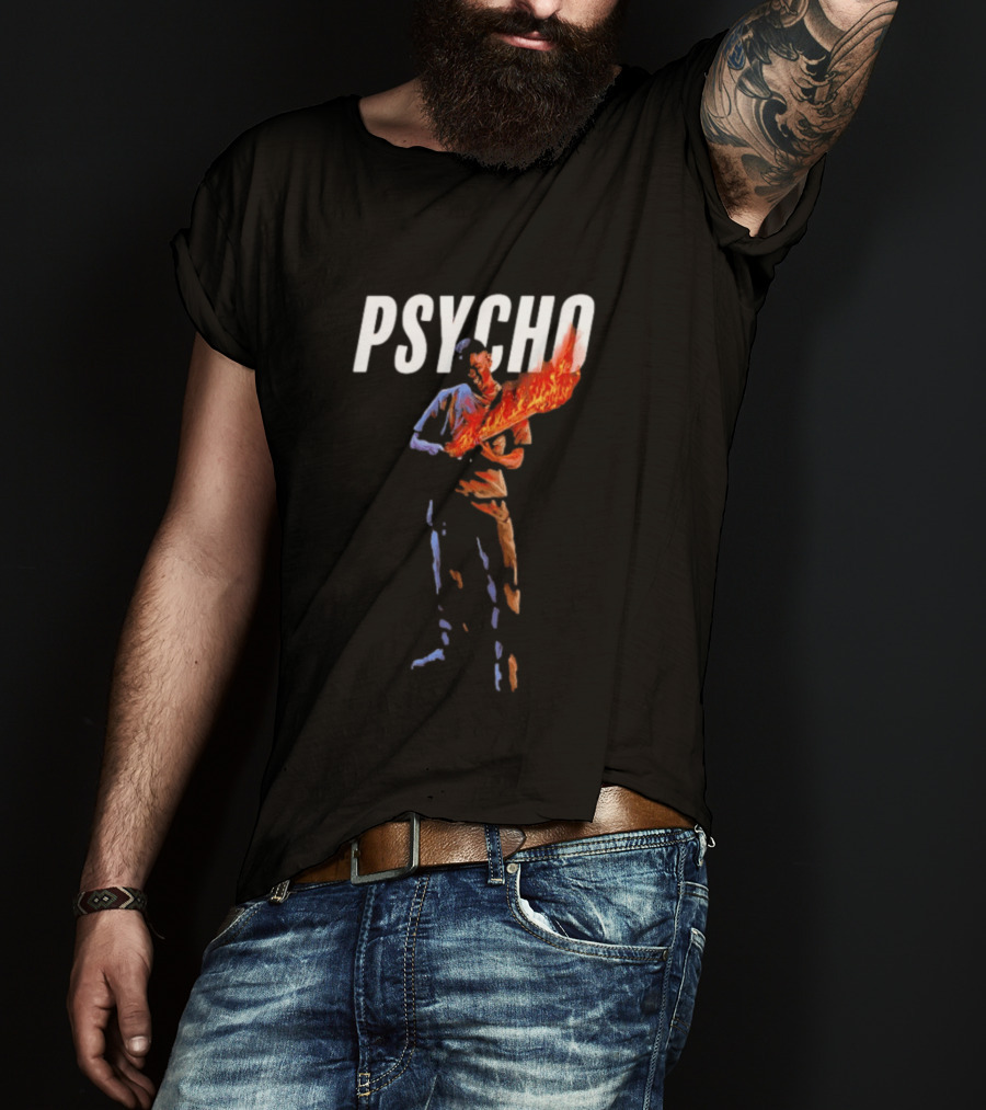 Psycho Fiery Abstract Figure T-Shirt