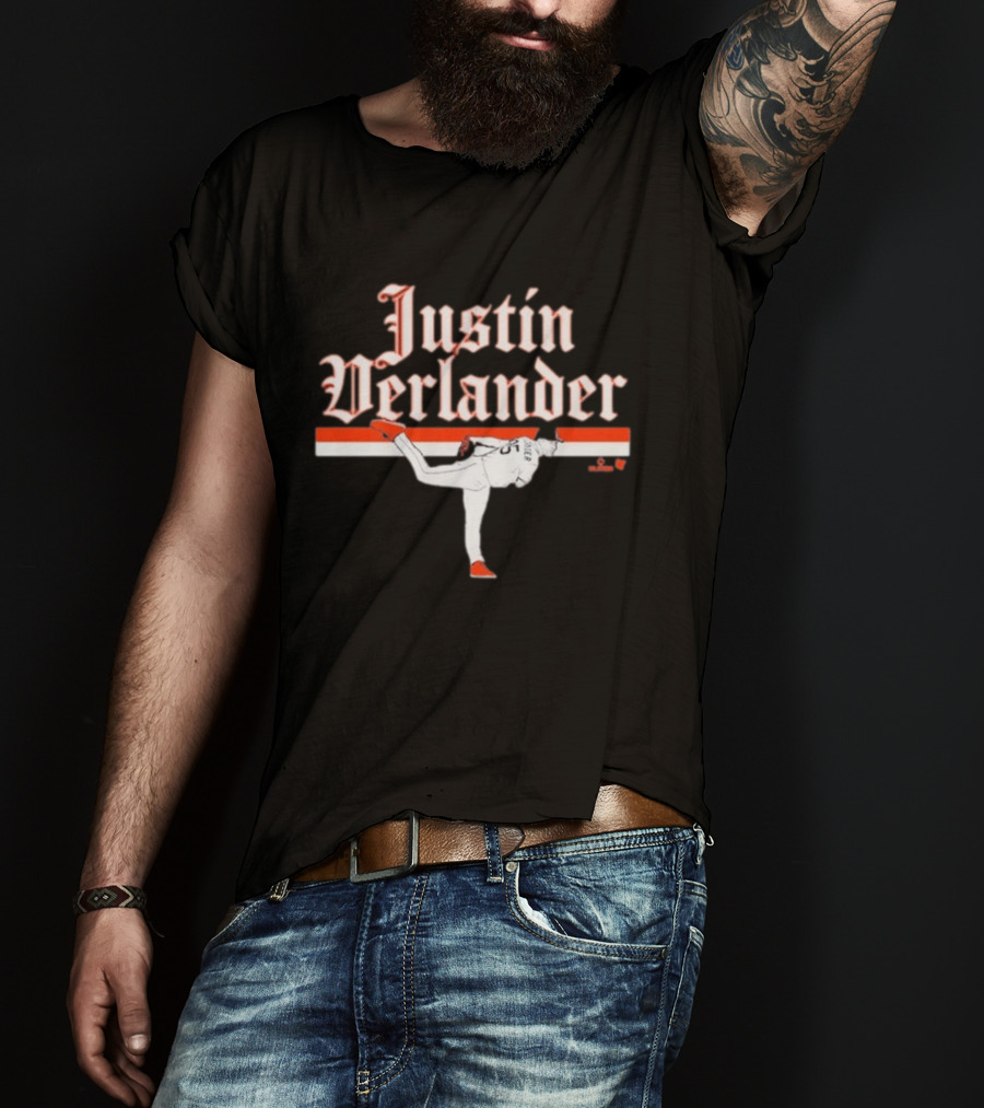 Justin Verlander Detroit Tigers Pitching Pose T-Shirt
