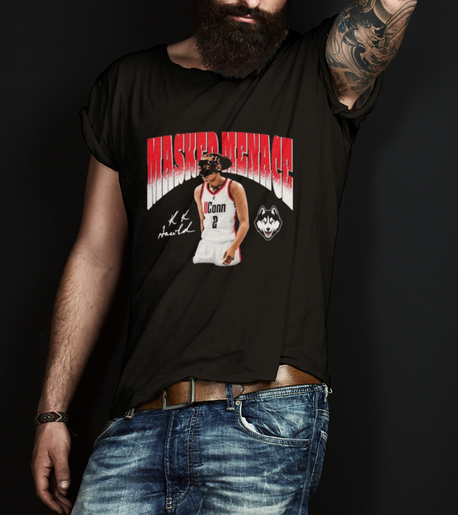 UConn Huskies KK Arnold Masked Menace Basketball Player T-Shirt
