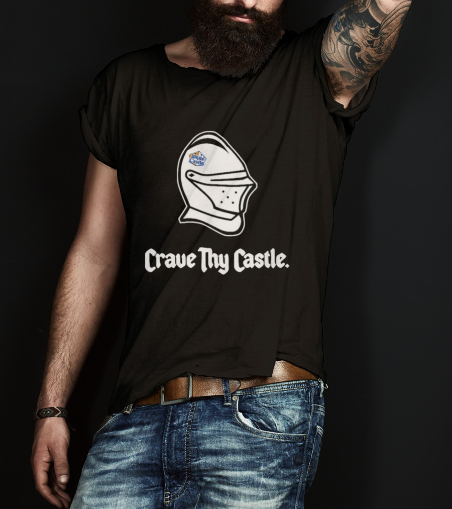 Crave Thy Castle White Castle Knight Helmet T-Shirt
