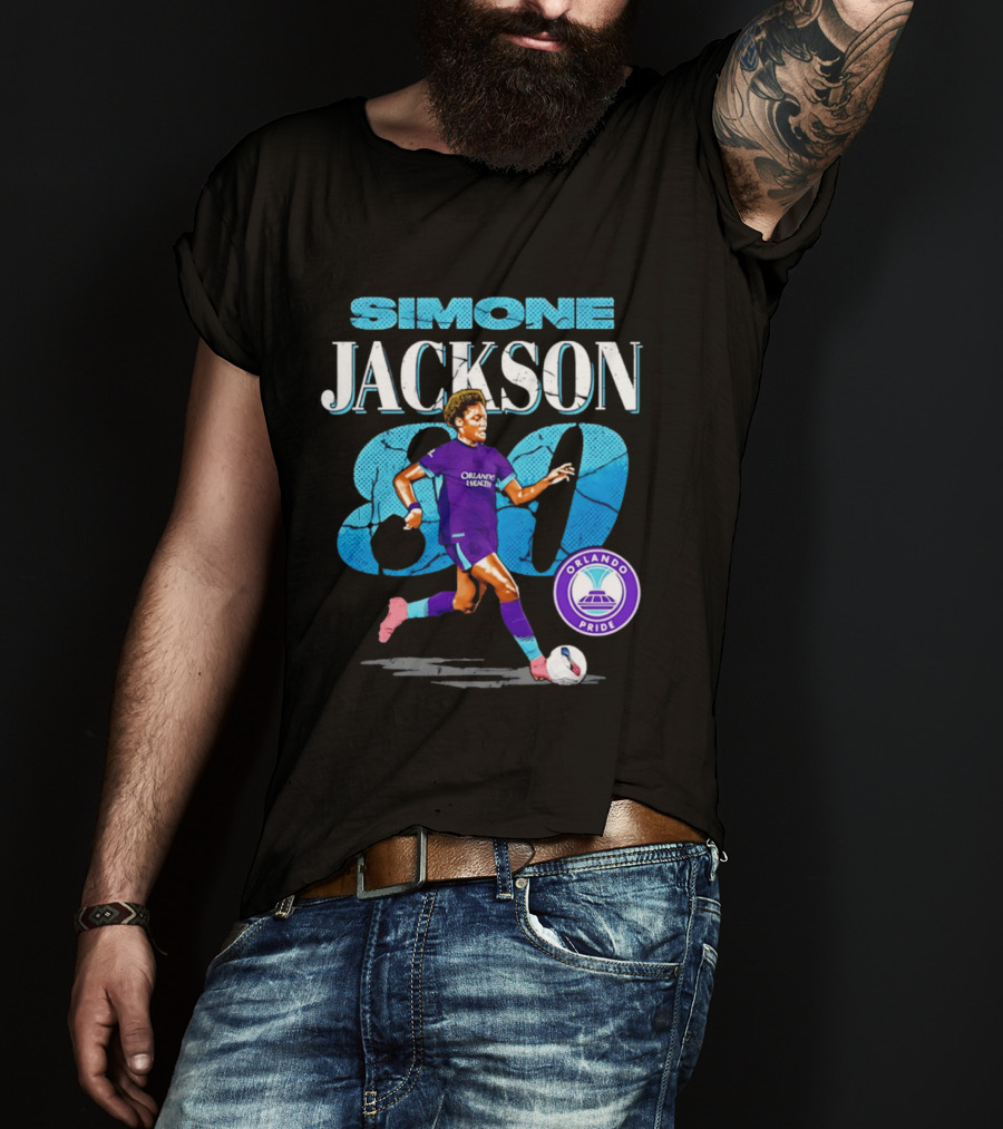 Simone Jackson Orlando Pride 80 Cracked Number Soccer T-Shirt