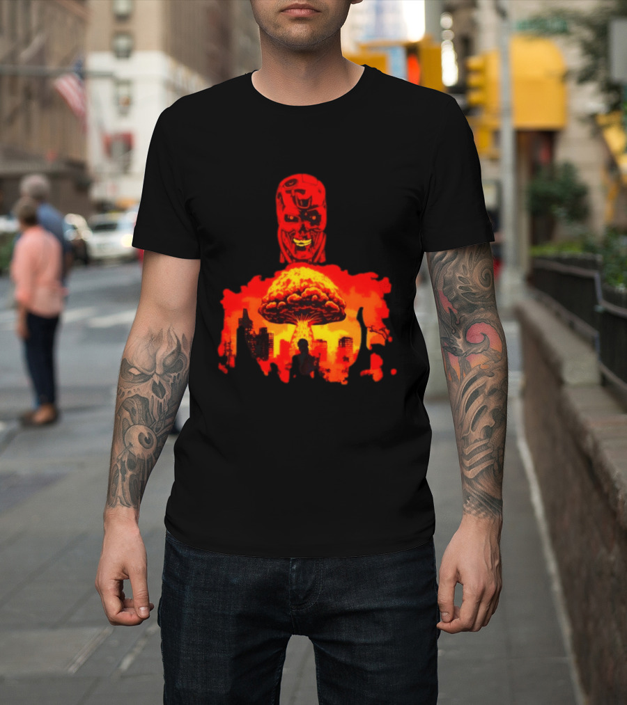 Determined Fate Skull Red Apocalypse Scene T-Shirt