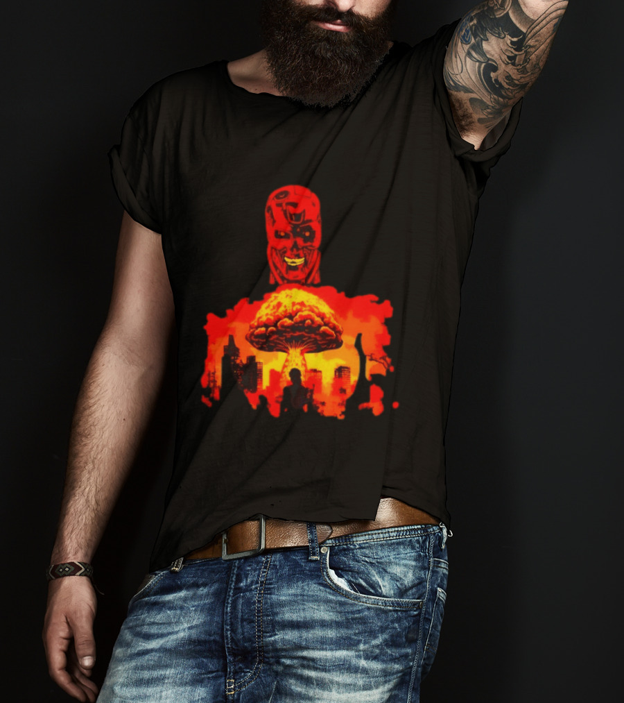 Determined Fate Skull Red Apocalypse Scene T-Shirt