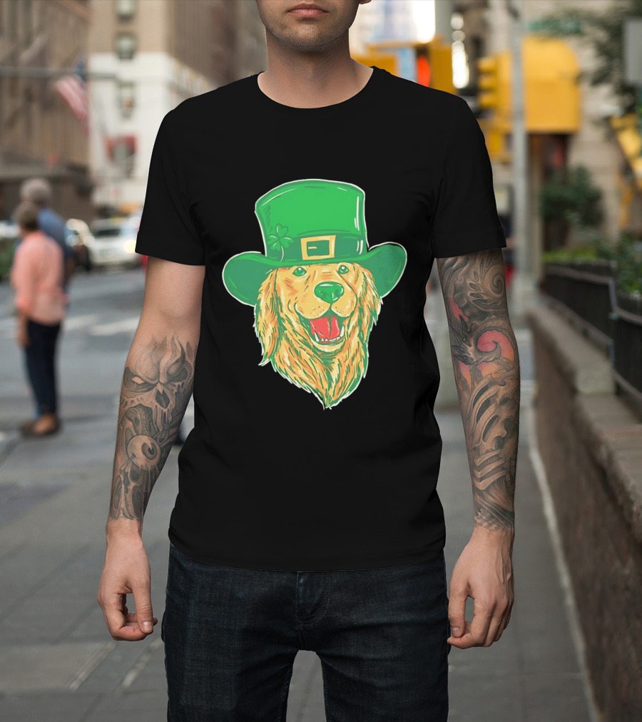 Leprechaun Golden Retriever St. Patrick's Day 2026 Celebration T-Shirt