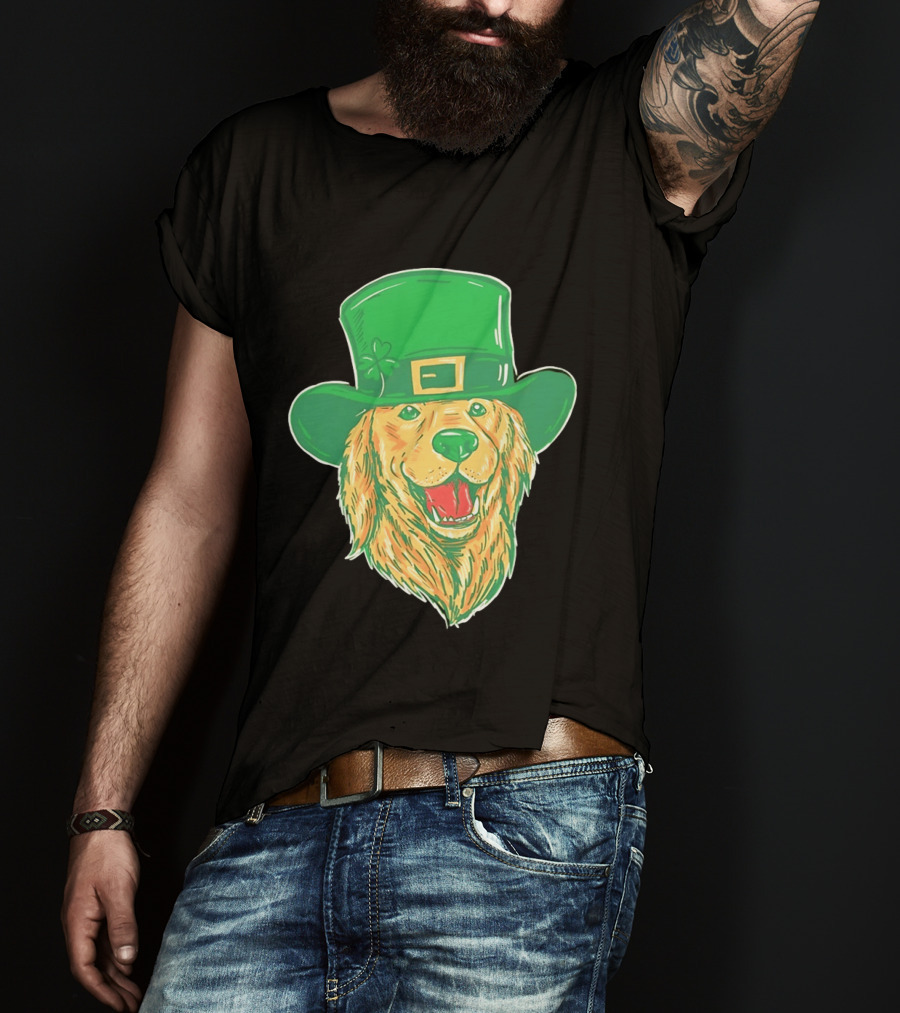 Leprechaun Golden Retriever St. Patrick's Day 2026 Celebration T-Shirt