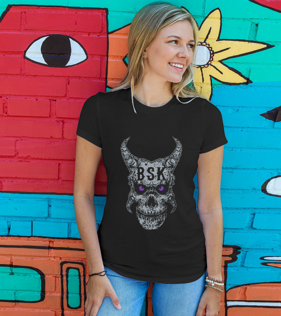 Mark Calaway The Undertaker BSK Skull Horns Purple Eyes T-Shirt