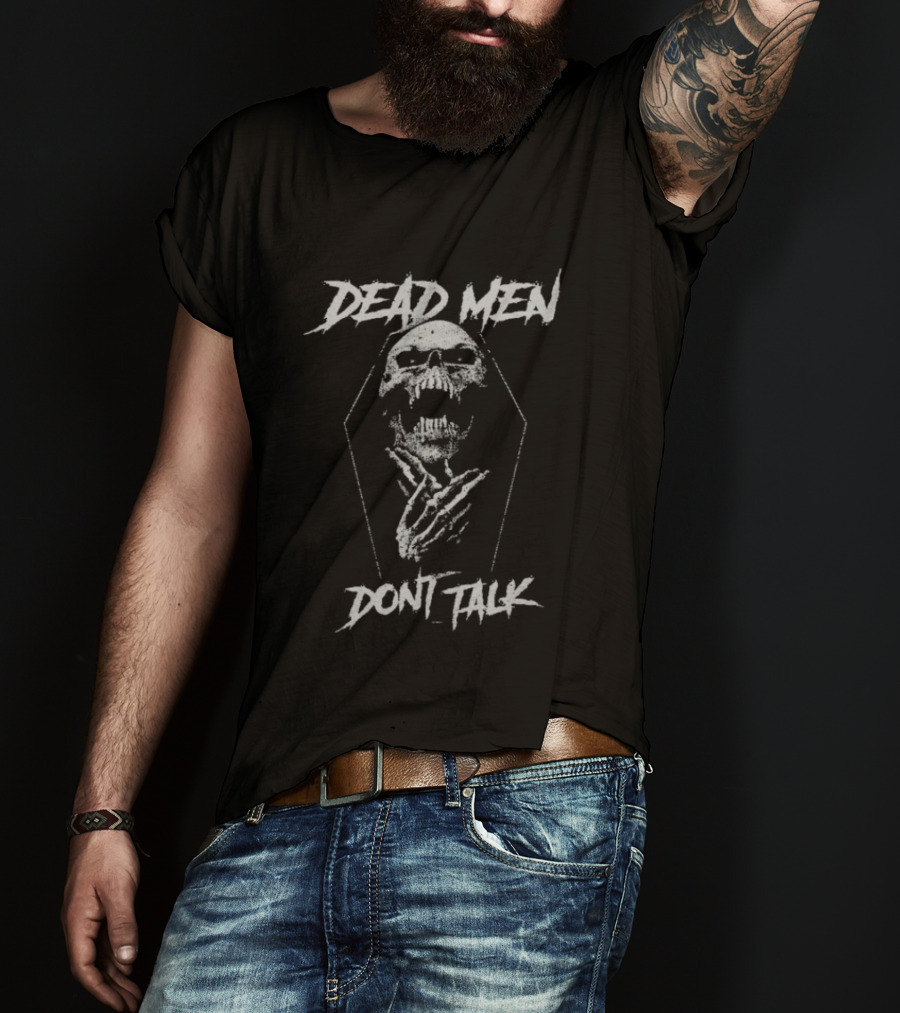 Dead Men Don't Talk Coffin Skeleton Mark Calaway The Undertaker T-Shirt
