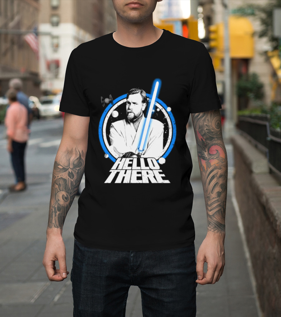 Obi Wan Kenobi Hello There Lightsaber Circle T-Shirt