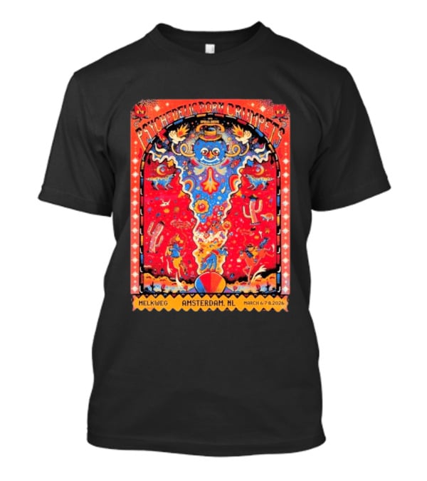 Psychedelic Porn Crumpets Melkweg Amsterdam NL March 6 7 8 2026 Vibrant Concert T-Shirt