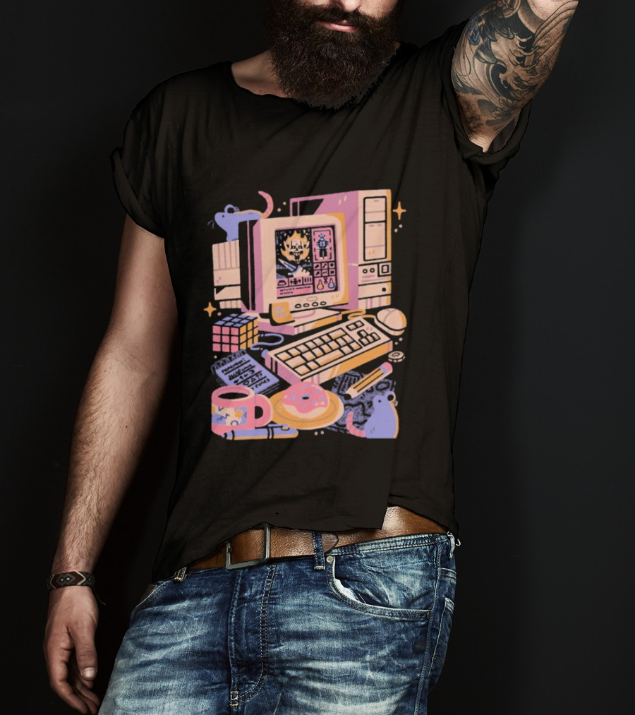 1000 Dead Draculas Computer Mice Retro Gaming Pastel Aesthetic T-Shirt