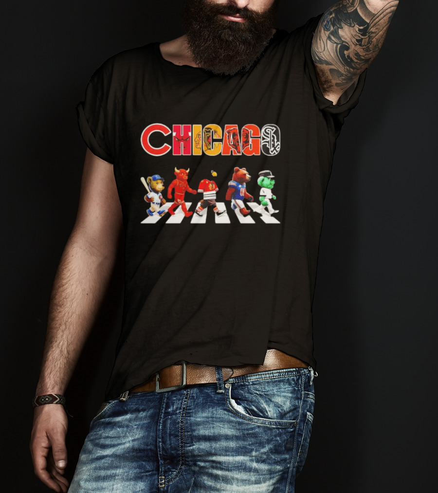 Chicago Bulls Blackhawks Bears White Sox Cubs Abbey Road Streetxty T-Shirt