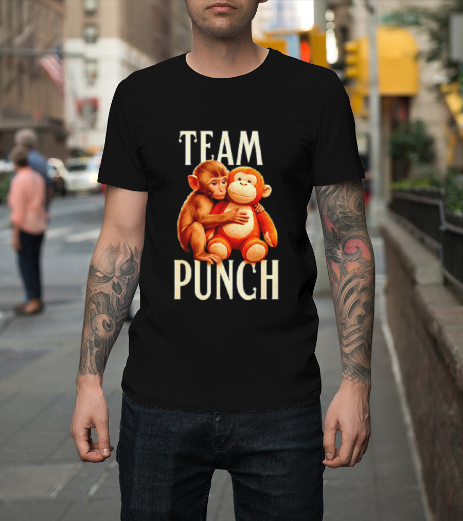 Baby Monkey Team Punch Cartoon T-Shirt