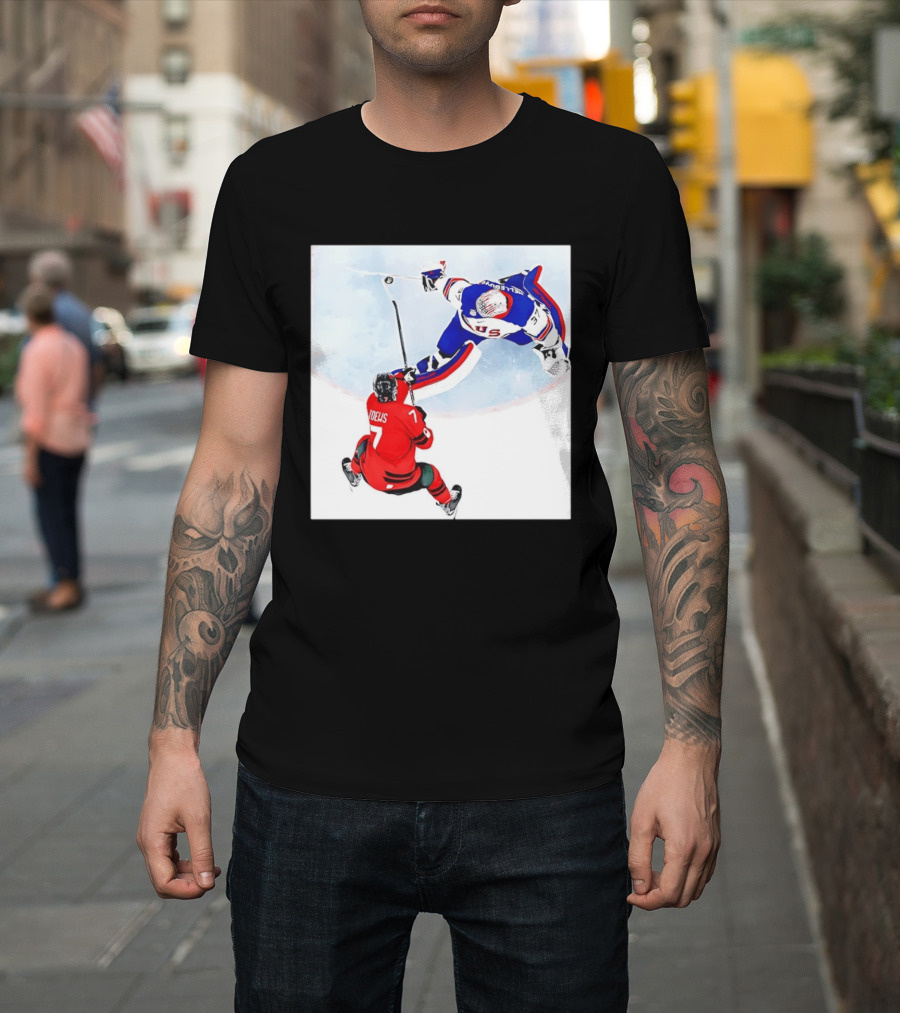 Connor Hellebuyck USA Goalie Save Hockey Match T-Shirt