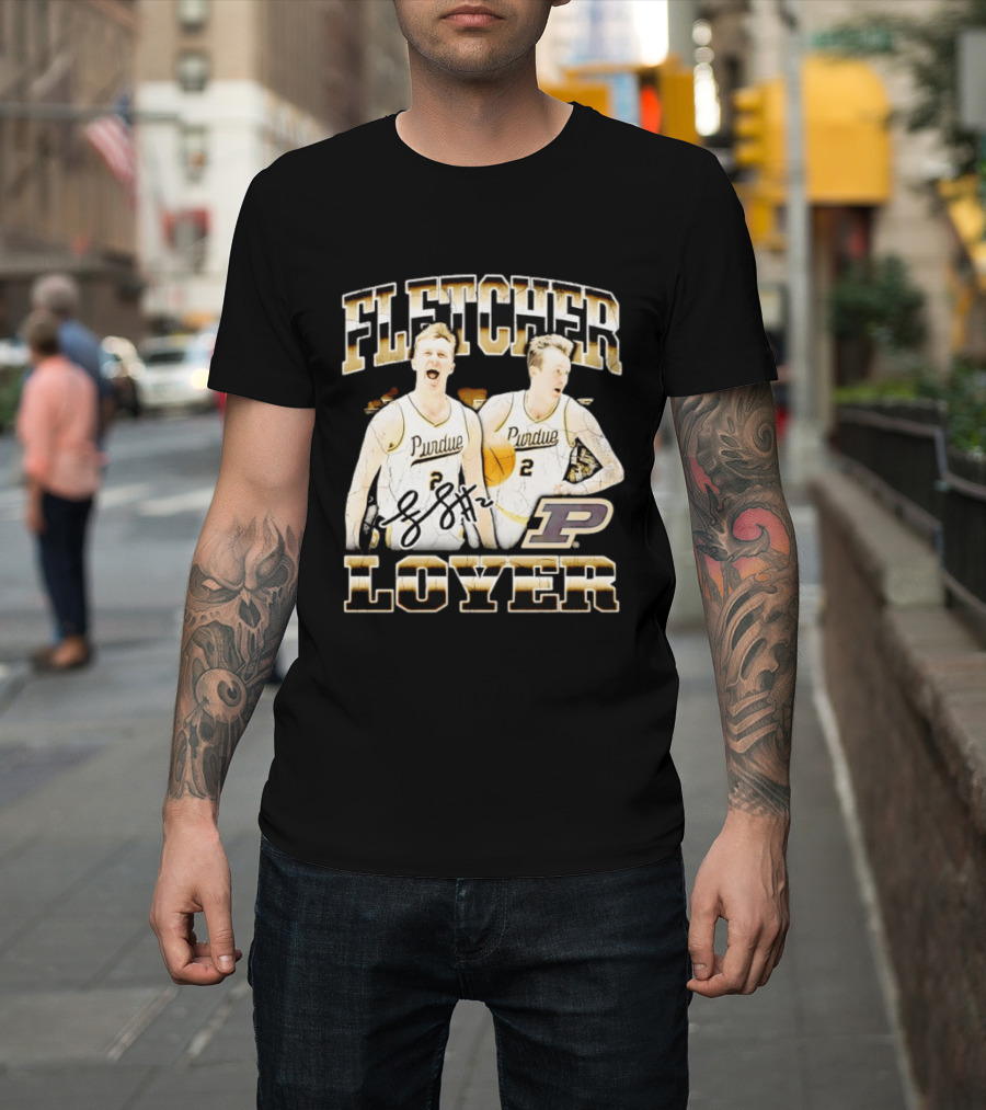 Purdue Boilermakers Fletcher Loyer Basketball Number 2 Signature T-Shirt