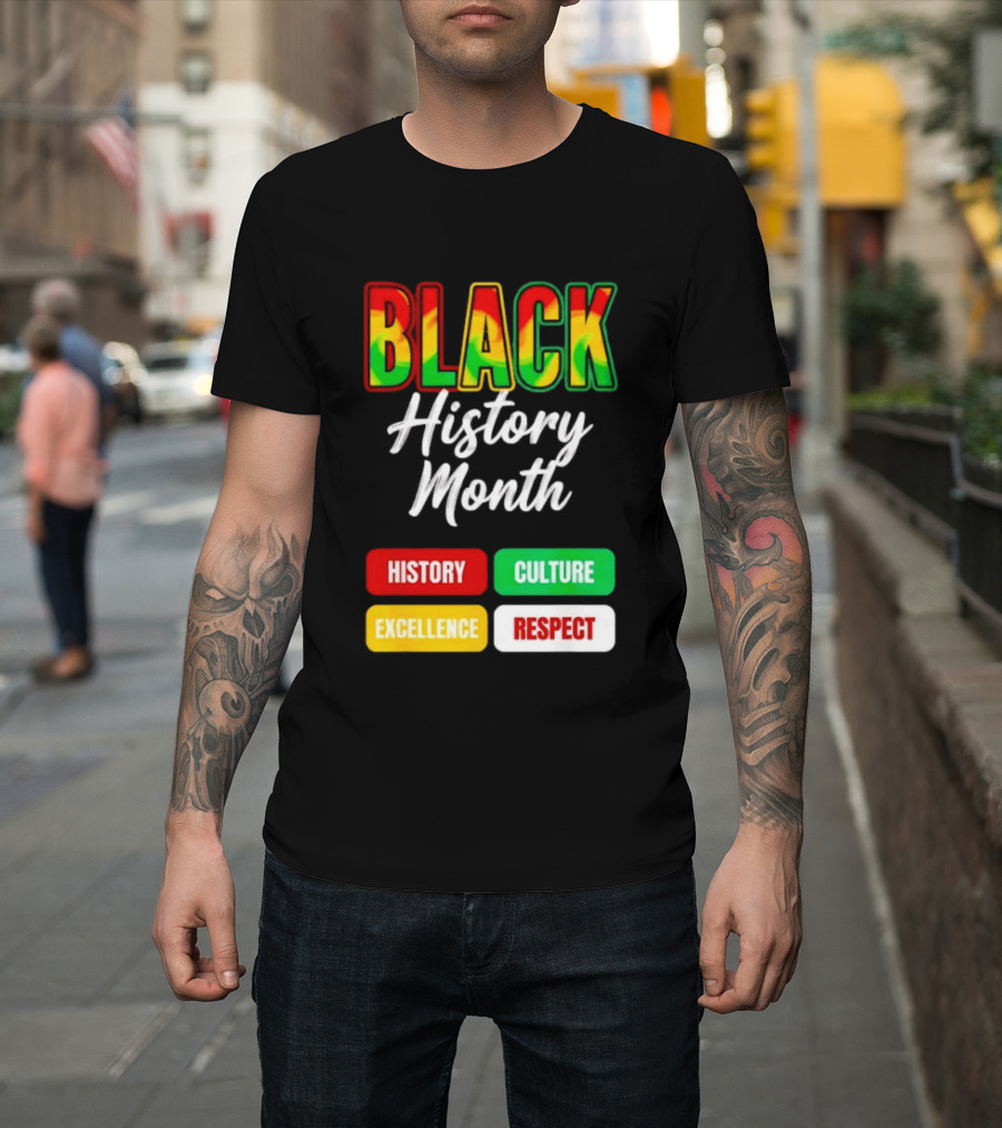 BLACK History Month History Culture Excellence Respect T-Shirt