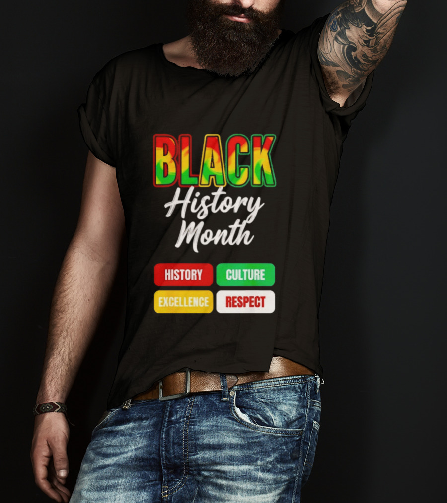 BLACK History Month History Culture Excellence Respect T-Shirt