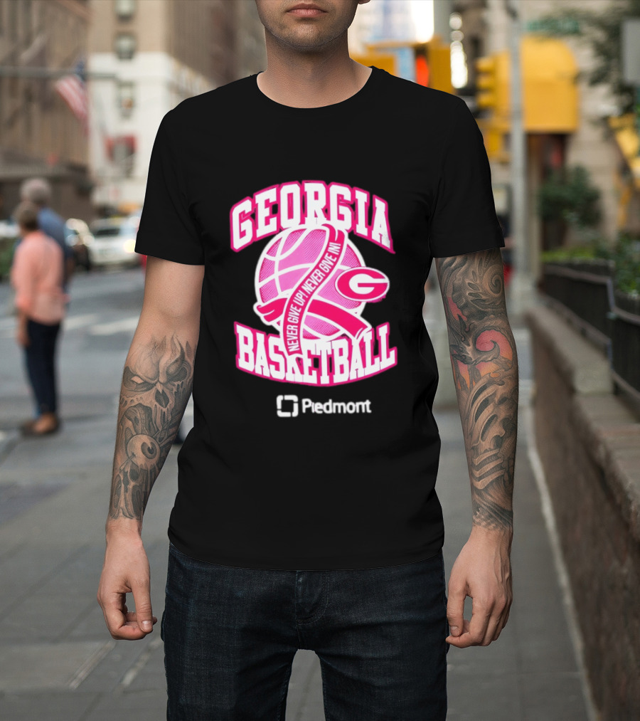 Georgia Bulldogs Never Give Up Never Give In Women's Basketball T-Shirt