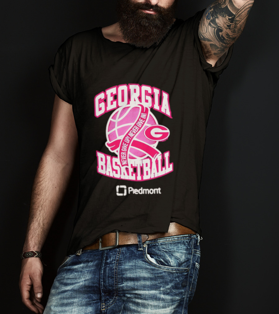 Georgia Bulldogs Never Give Up Never Give In Women's Basketball T-Shirt
