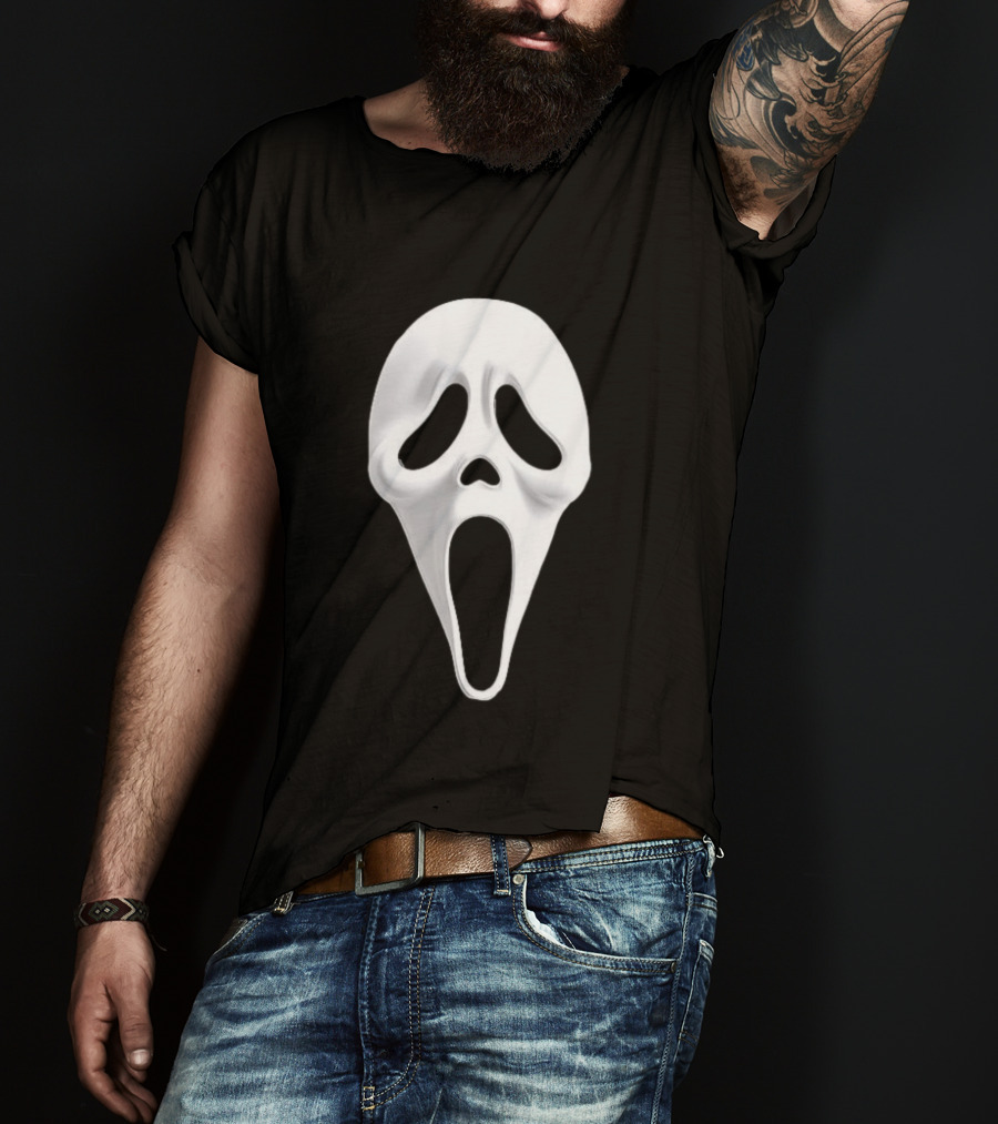 Ghost Face Scream Mask Iconic Horror Villain T-Shirt