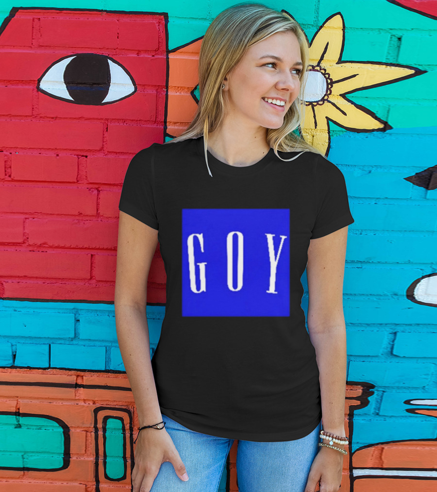 GOY Blue Bold Text Minimalist T-Shirt