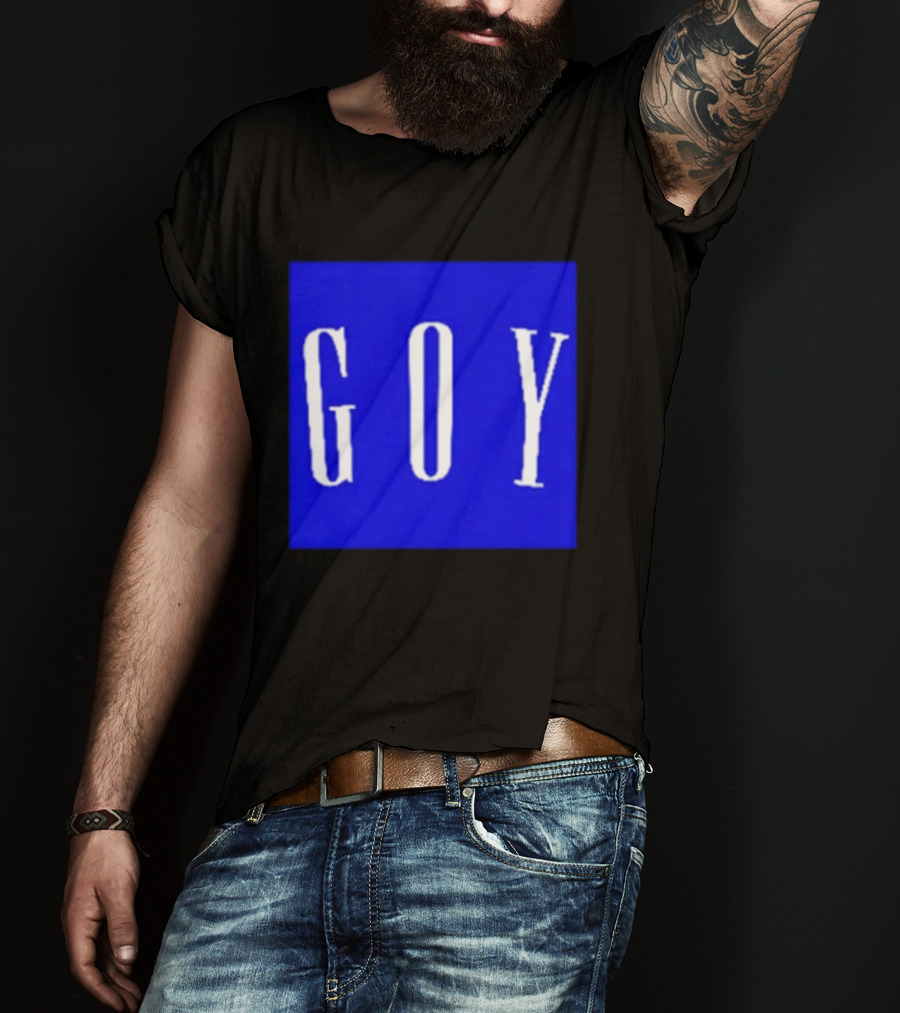 GOY Blue Bold Text Minimalist T-Shirt