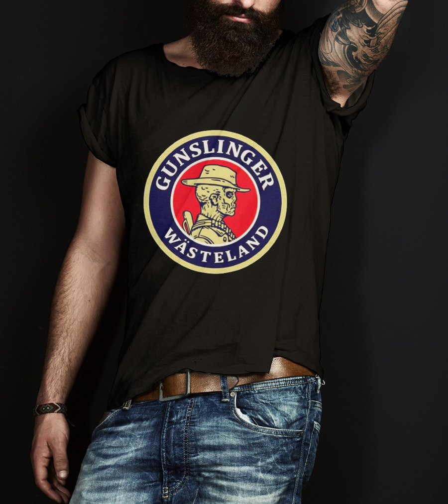 Gunslinger Wasteland Vintage Cowboy Skull T-Shirt
