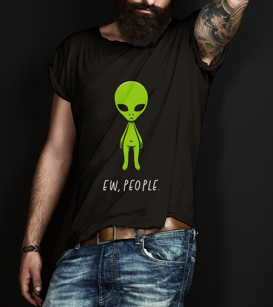 Ew People Green Alien Saucer Eyed T-Shirt