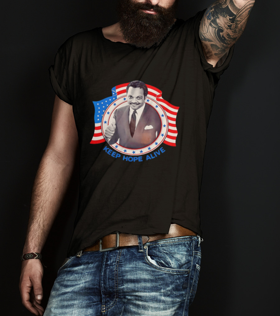 Jackson Jesse Keep Hope Alive Patriotic American Flag Stars T-Shirt