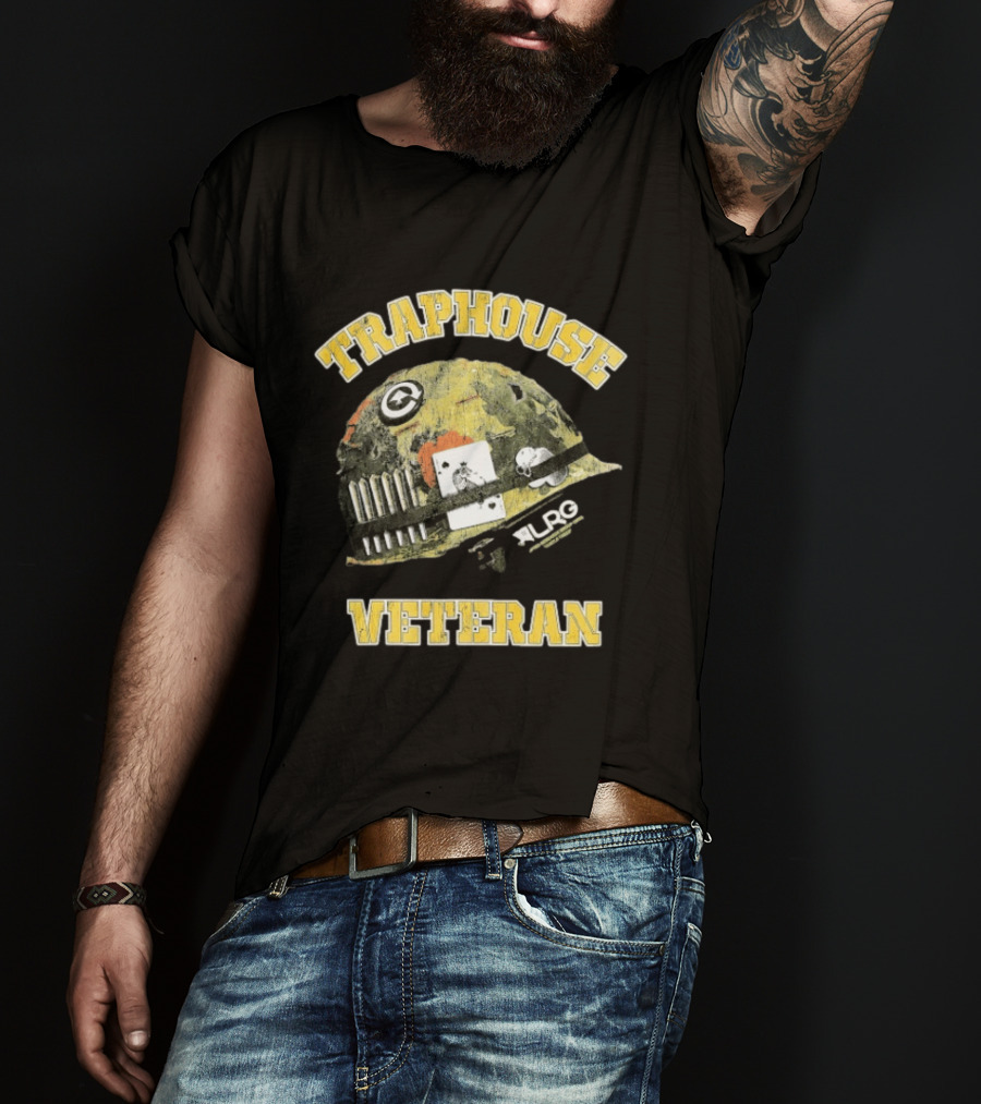Traphouse Veteran LRG Military Helmet Playing Card Bullet T-Shirt