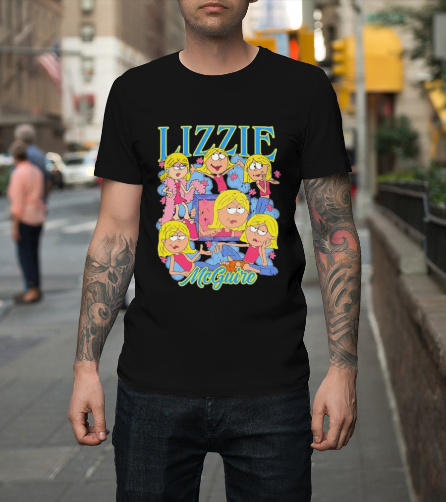Lizzie McGuire Cartoon Characters Graphic Featuring Lizzie T-Shirt