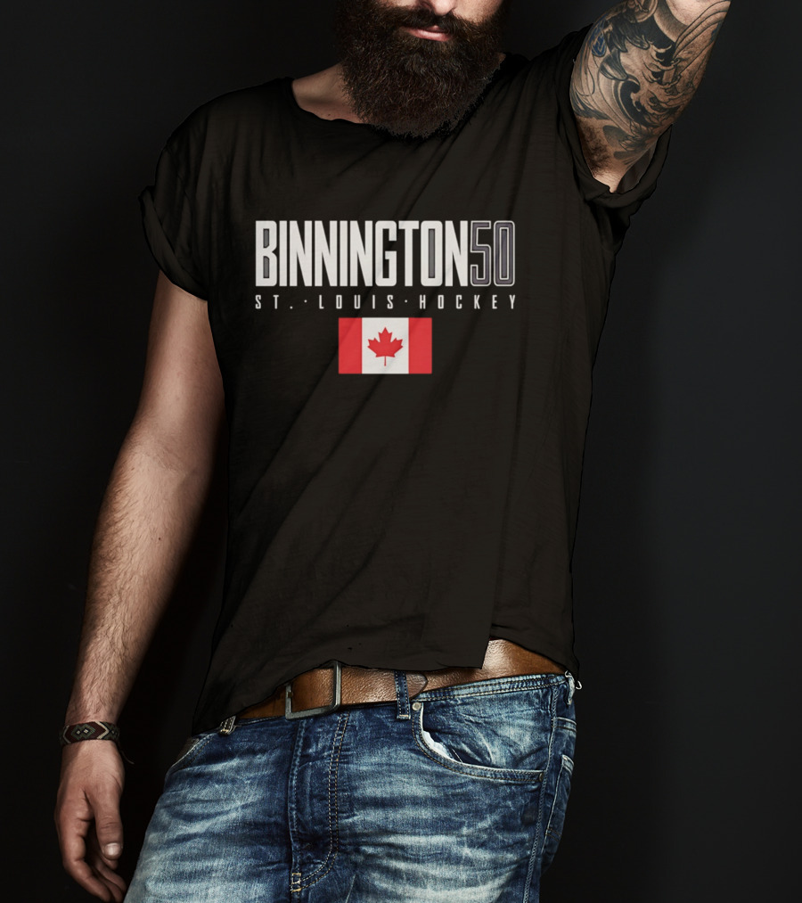 Binnington 50 St. Louis Hockey Canada Flag T-Shirt
