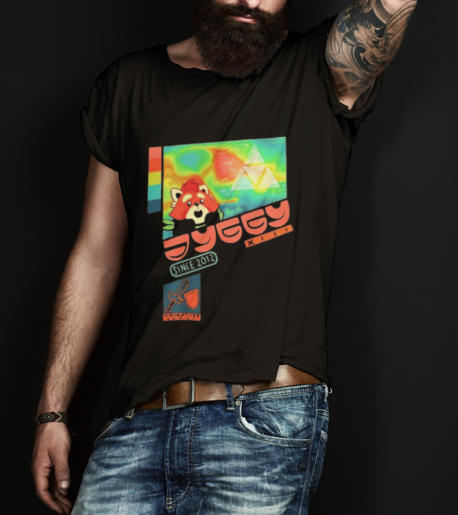 Jyggy Adventuring Since 2012 Red Panda Adventure Seeker Triangles T-Shirt