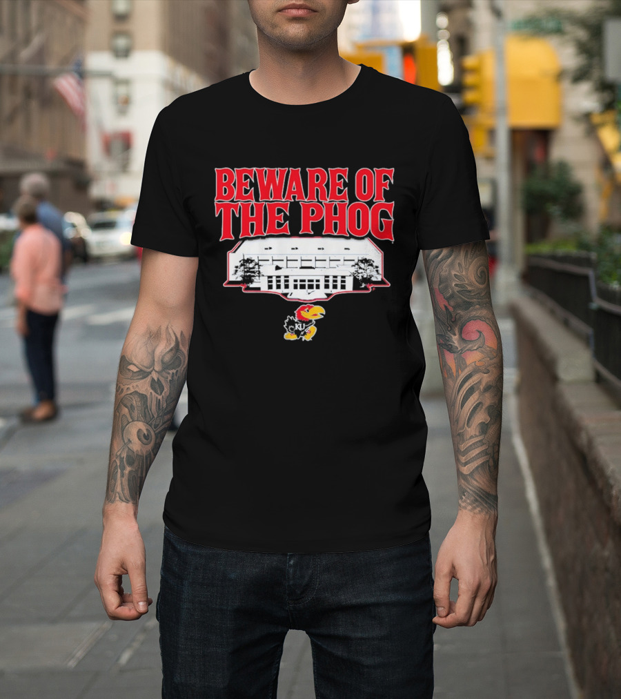 Beware Of The Phog Kansas Basketball Stadium Jayhawk T-Shirt