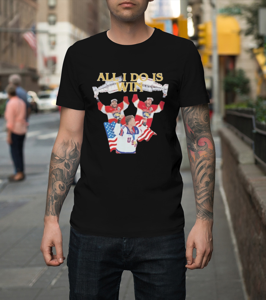 All I Do Is Win Matthew Tkachuk USA Hockey Panthers Flag T-Shirt