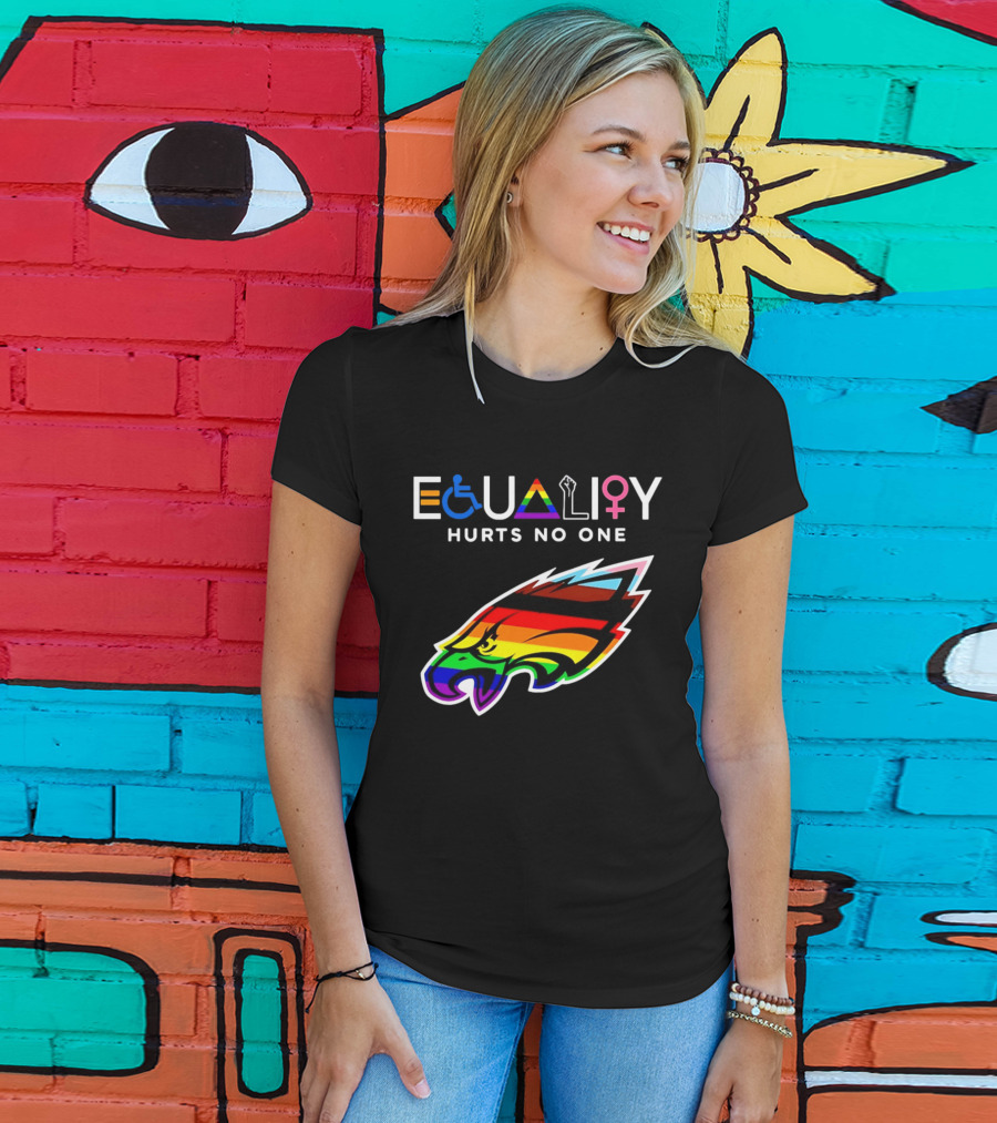 Philadelphia Eagles Equality Hurts No One With Rainbow Pride T-Shirt
