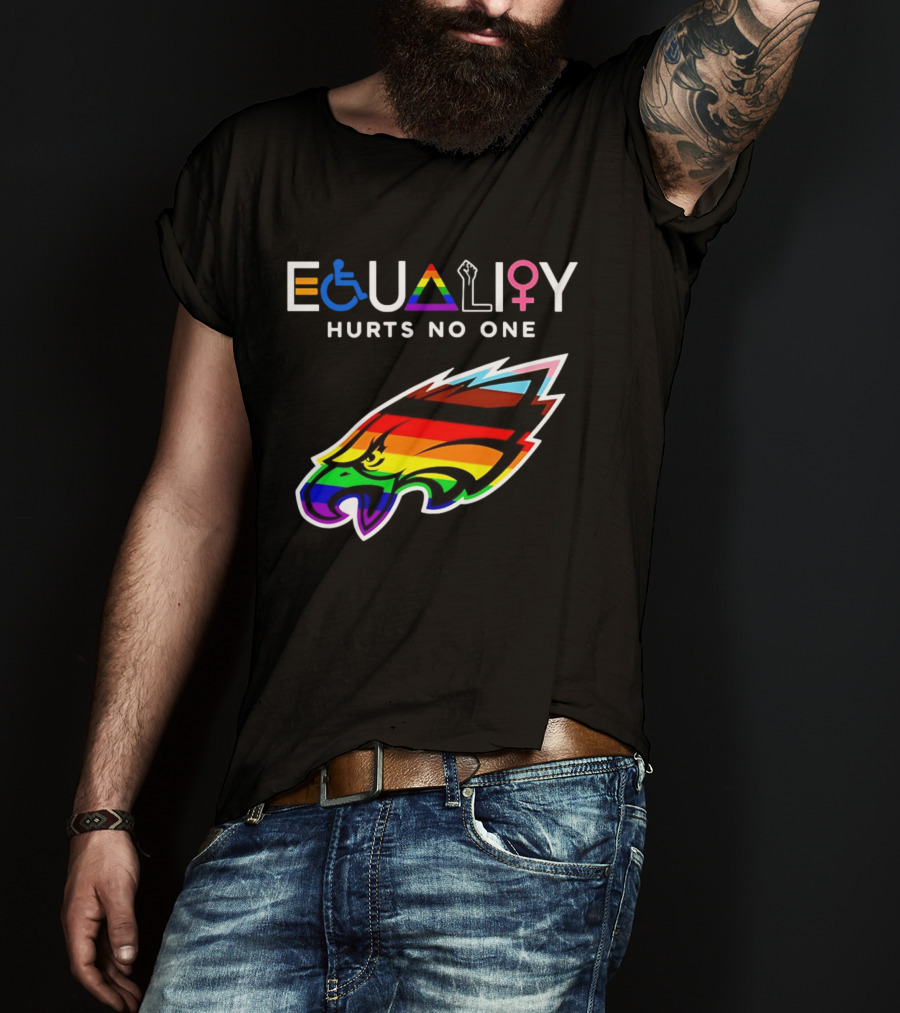 Philadelphia Eagles Equality Hurts No One With Rainbow Pride T-Shirt