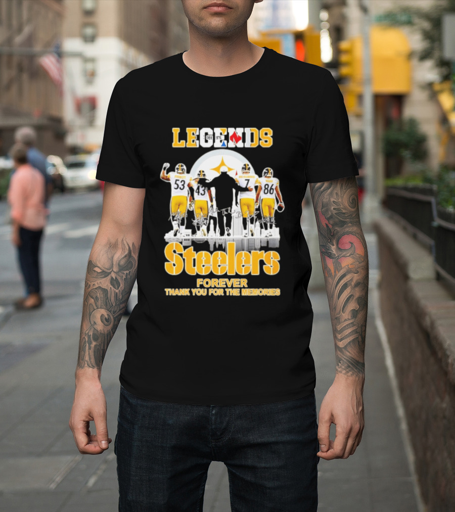 Steelers Legends Forever Thank You For The Memories City Skyline T-Shirt
