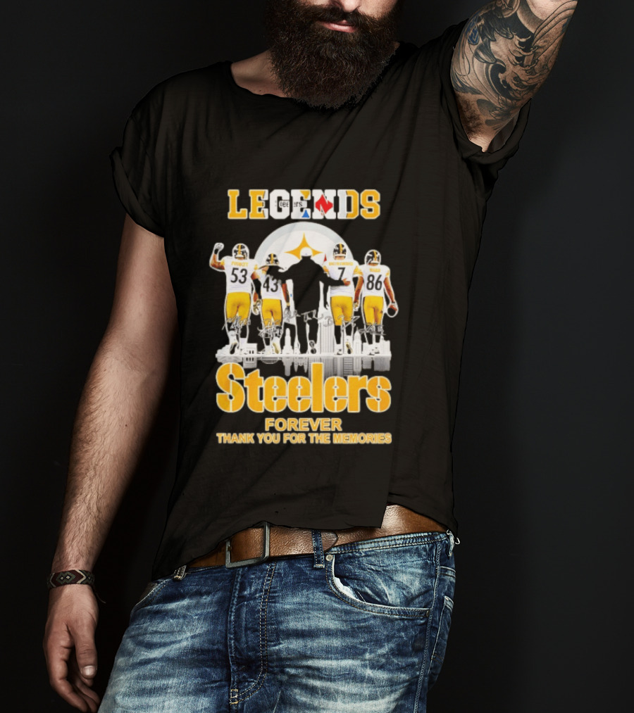 Steelers Legends Forever Thank You For The Memories City Skyline T-Shirt