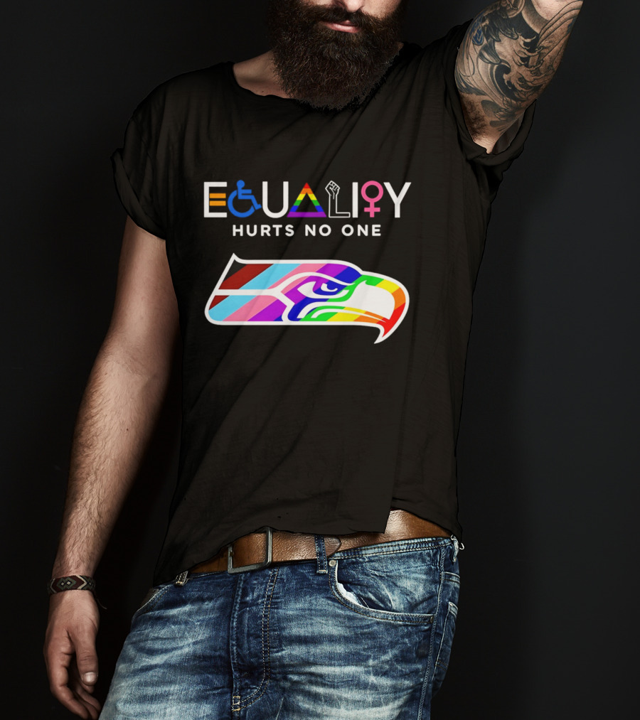 Seattle Seahawks Equality Hurts No One Inclusive Pride T-Shirt