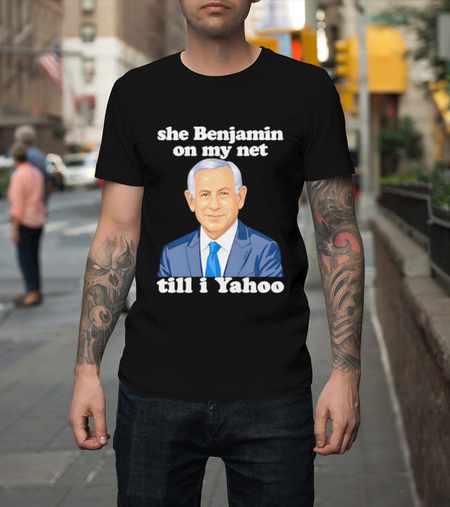 She Benjamin On My Net Till I Yahoo Cartoon Benjamin Portrait Blue Suit T-Shirt