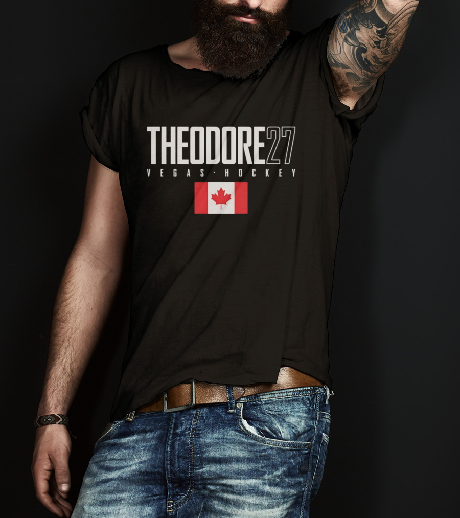 Theodore 27 Vegas Hockey Canada Flag T-Shirt