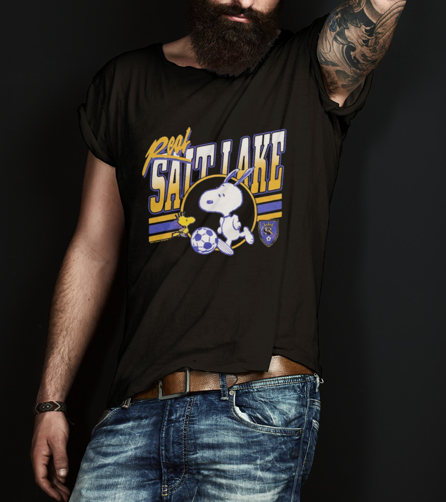 Real Salt Lake Snoopy Soccer Collaboration Peanuts Comic T-Shirt