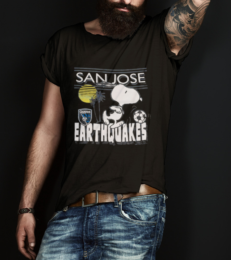 San Jose Earthquakes Snoopy Peanuts Soccer Collaboration T-Shirt