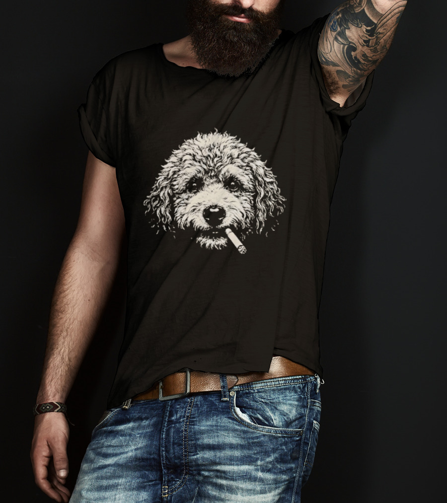 Smoking Goldendoodle Dog With Cigar T-Shirt